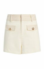 Women Braided Tweed Gaelle Shorts Whisper White/Gardenia