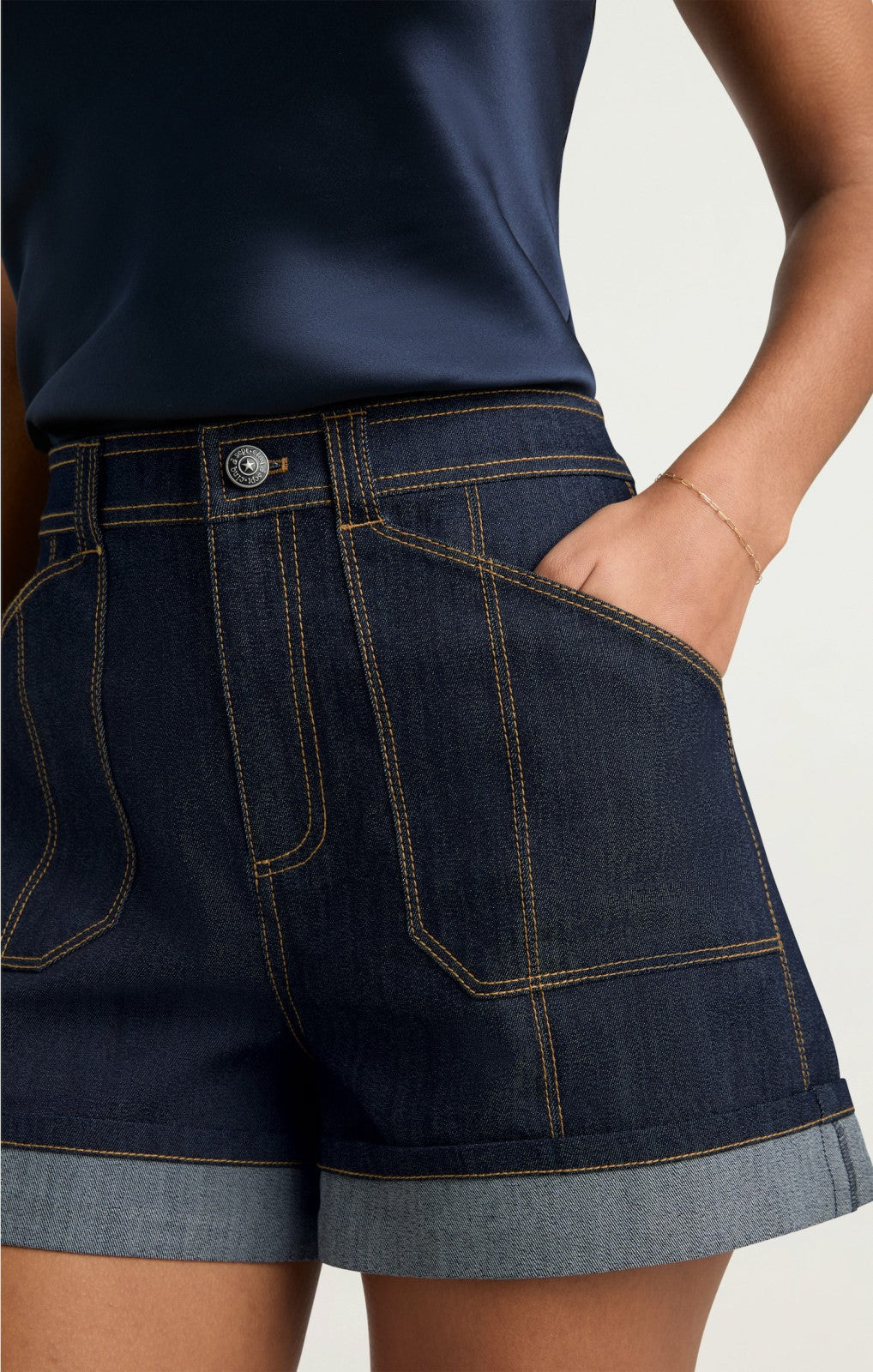 Women Cuffed Benji Short Indigo