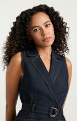 Women Sleeveless Jenessa Dress Indigo
