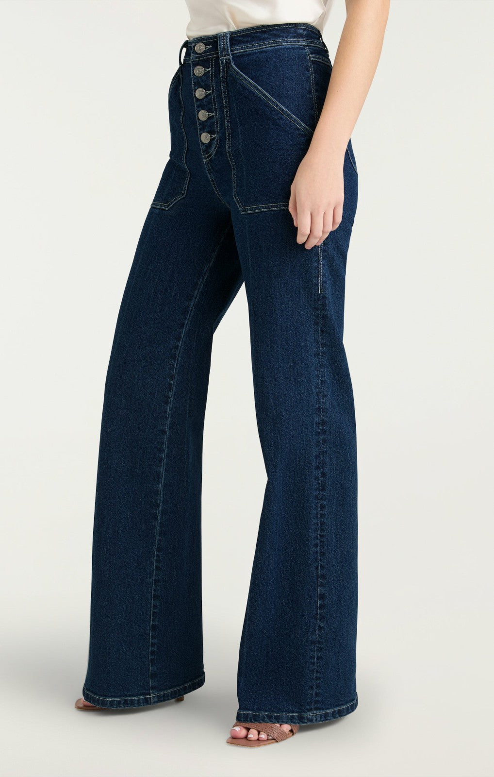 Women Tailors Crease Long Benji Pant Oceane/Ivory
