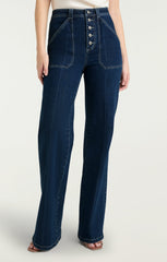 Women Tailors Crease Long Benji Pant Oceane/Ivory