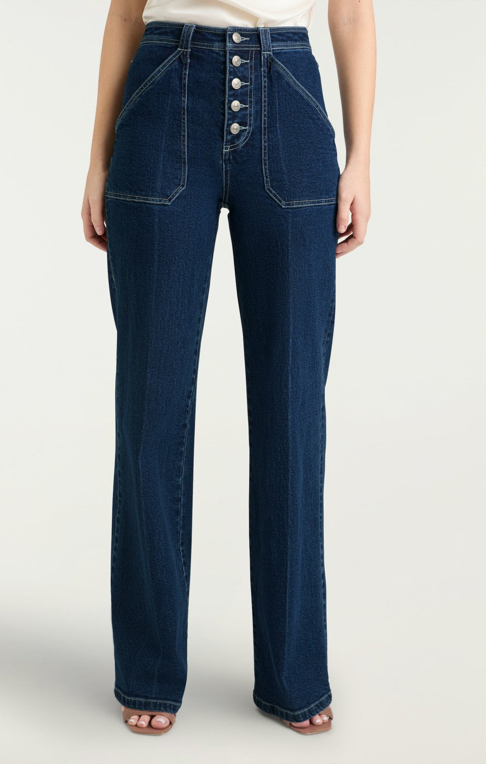 Women Tailors Crease Long Benji Pant Oceane/Ivory