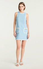Women Contrast Auden Dress Whispering Sky /White