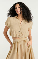 Women Allinae Top Khaki