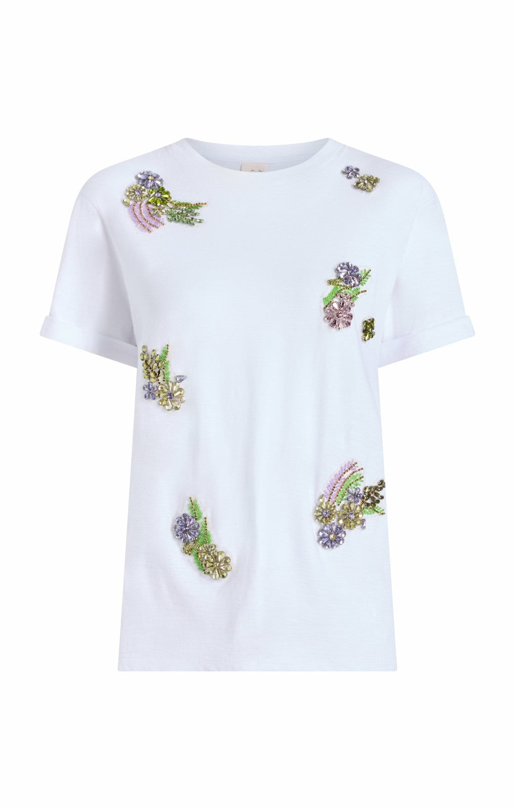 Women Crystal Ivy Shrunken Tee White/Yolk Multi