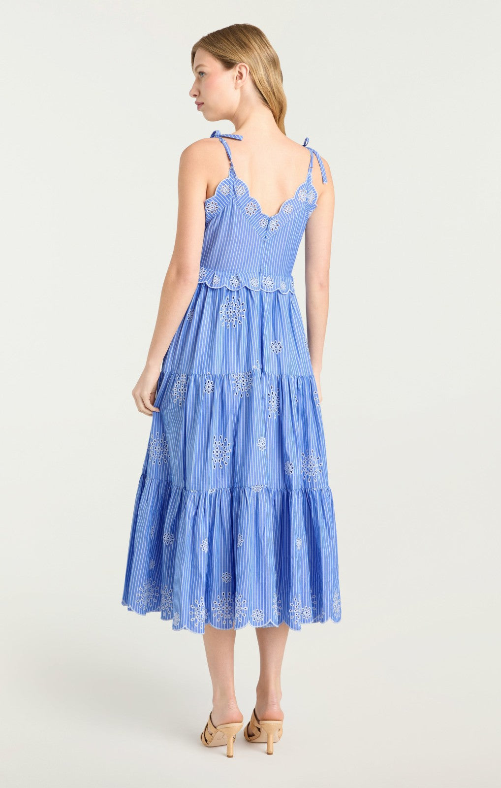 Women Embroidered Stripe Darcey Dress Endless Blue