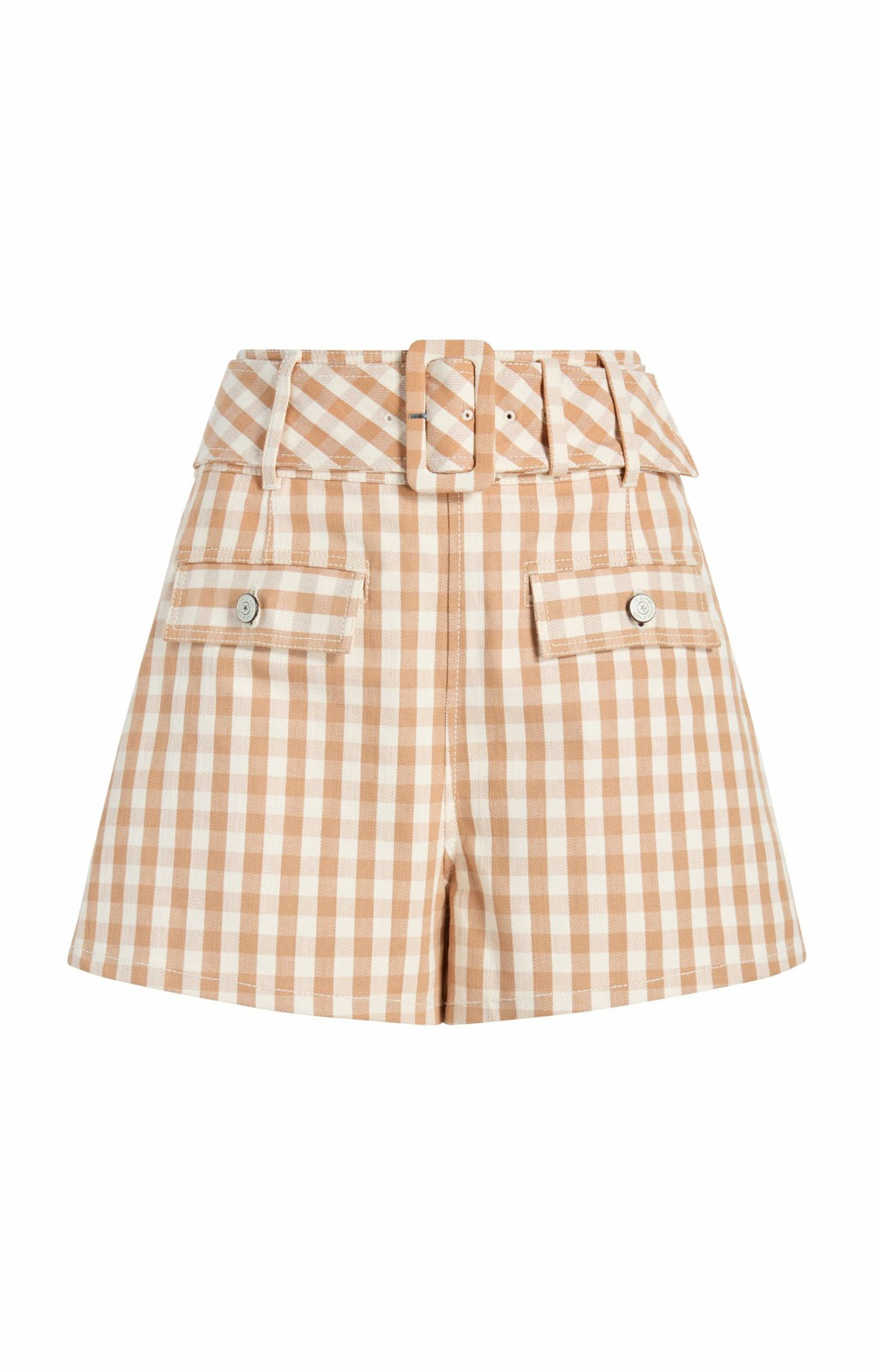 Women Gingham Denim Allie Short Sahara/Light Plaster