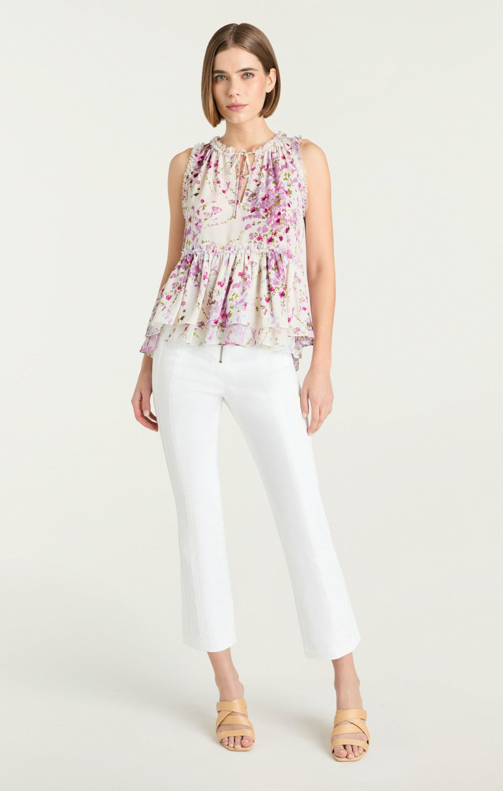 Women Midsummer Bloom Messina Top Ivory Multi