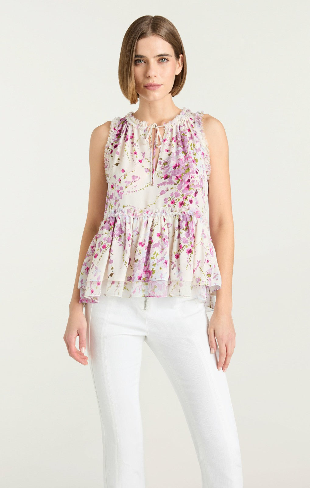 Women Midsummer Bloom Messina Top Ivory Multi
