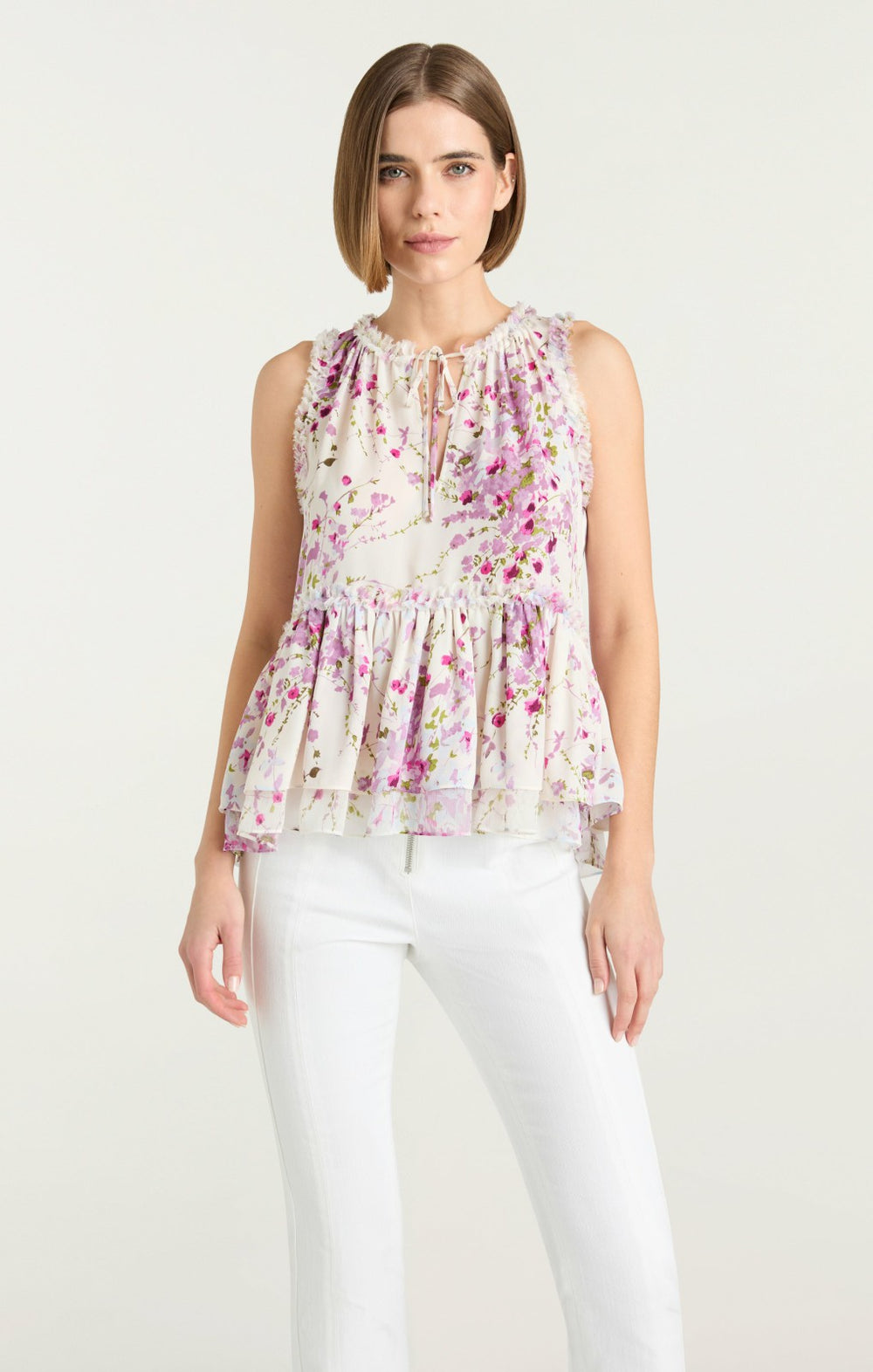 Women Midsummer Bloom Messina Top Ivory Multi