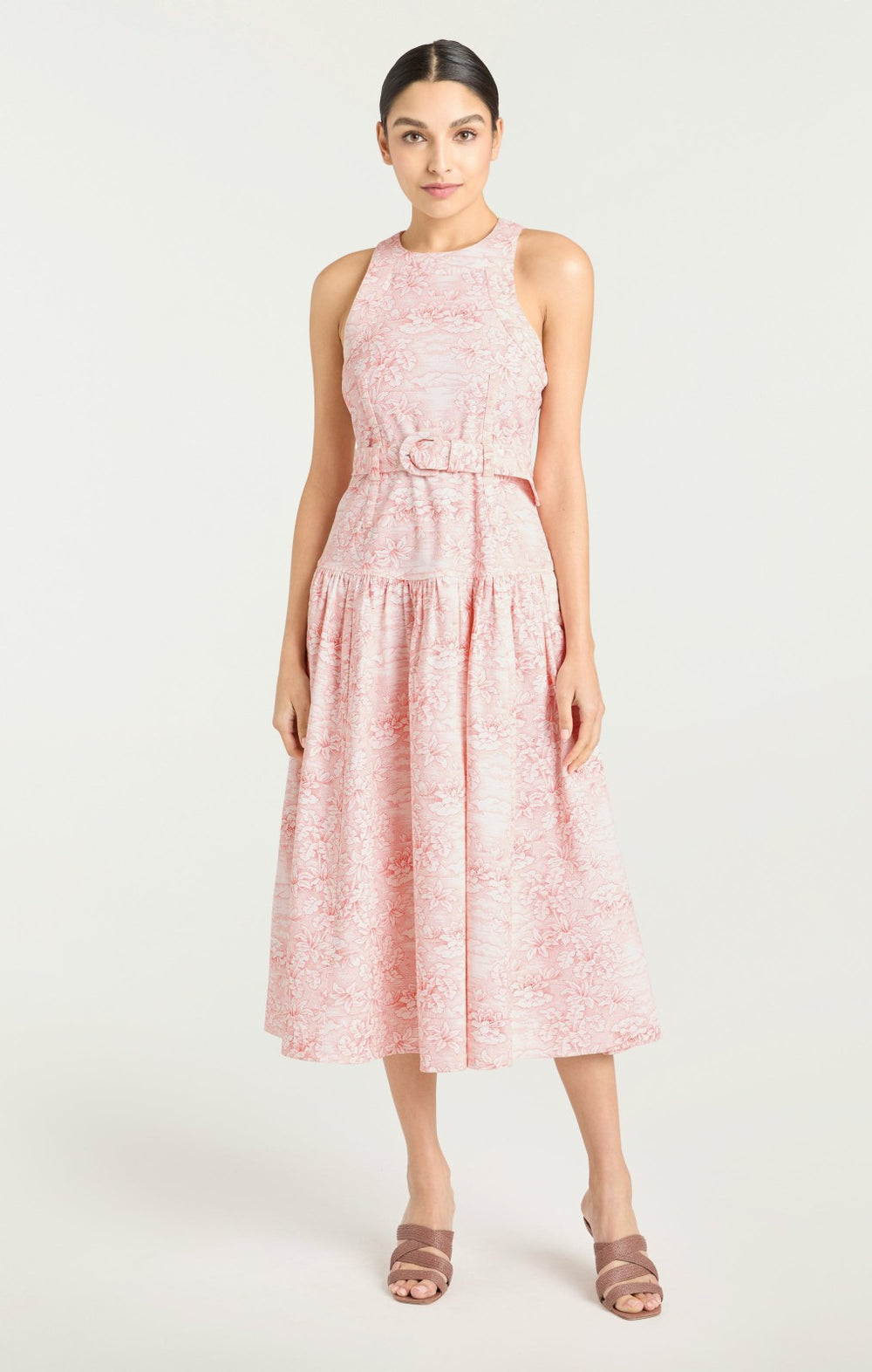 Women Scenic Toile Zoey Dress White/Cherry Tomato