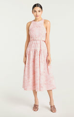 Women Scenic Toile Zoey Dress White/Cherry Tomato