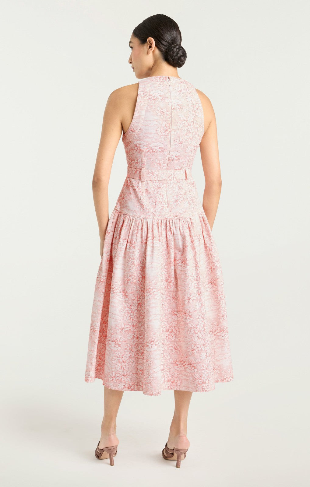 Women Scenic Toile Zoey Dress White/Cherry Tomato