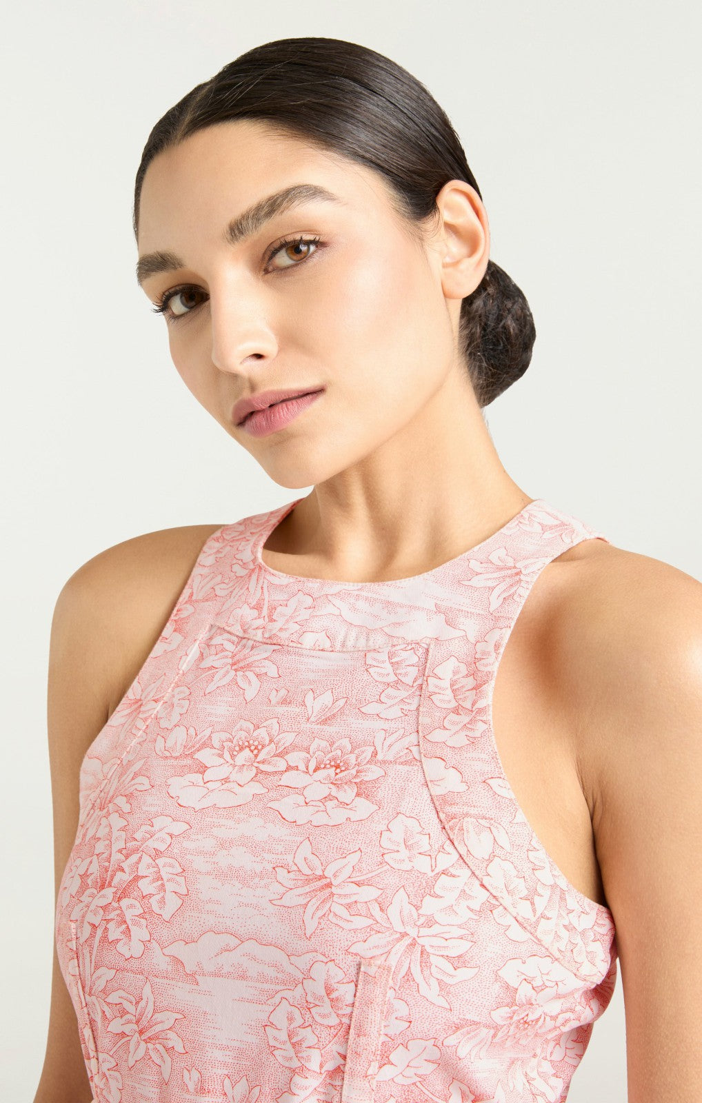 Women Scenic Toile Zoey Dress White/Cherry Tomato