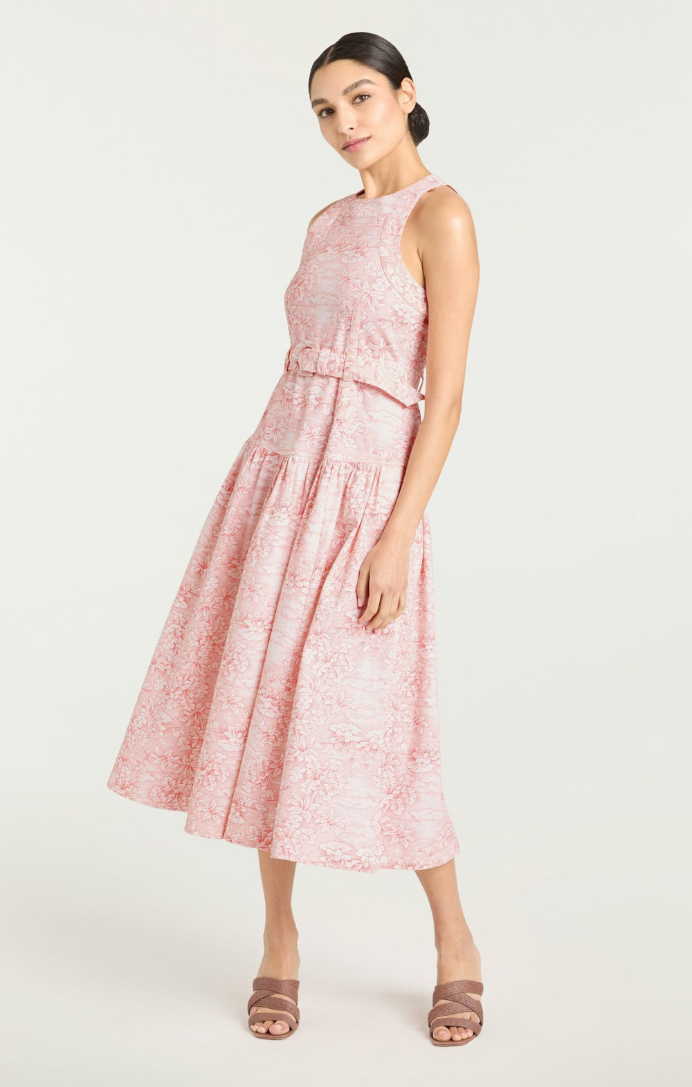 Women Scenic Toile Zoey Dress White/Cherry Tomato