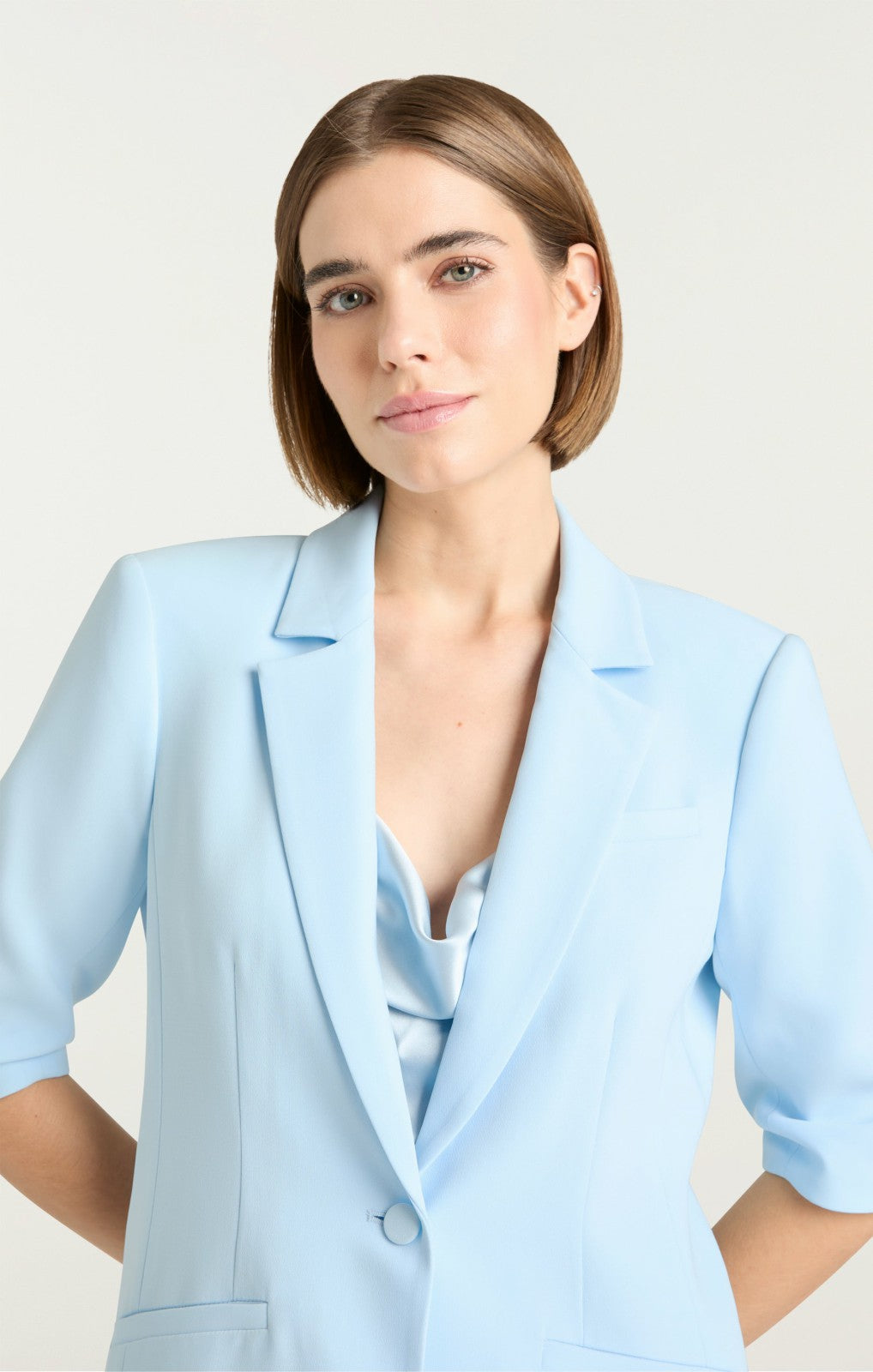 Women Short Sleeve Khloe Blazer Whispering Sky Multi