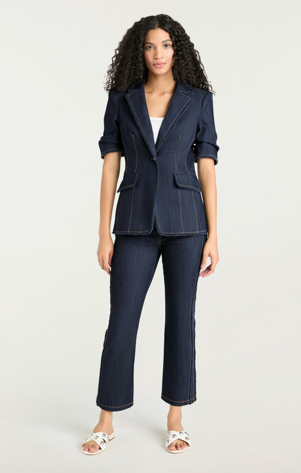 Women Short Sleeve Sallie Blazer Indigo