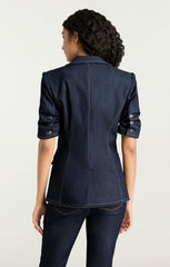 Women Short Sleeve Sallie Blazer Indigo