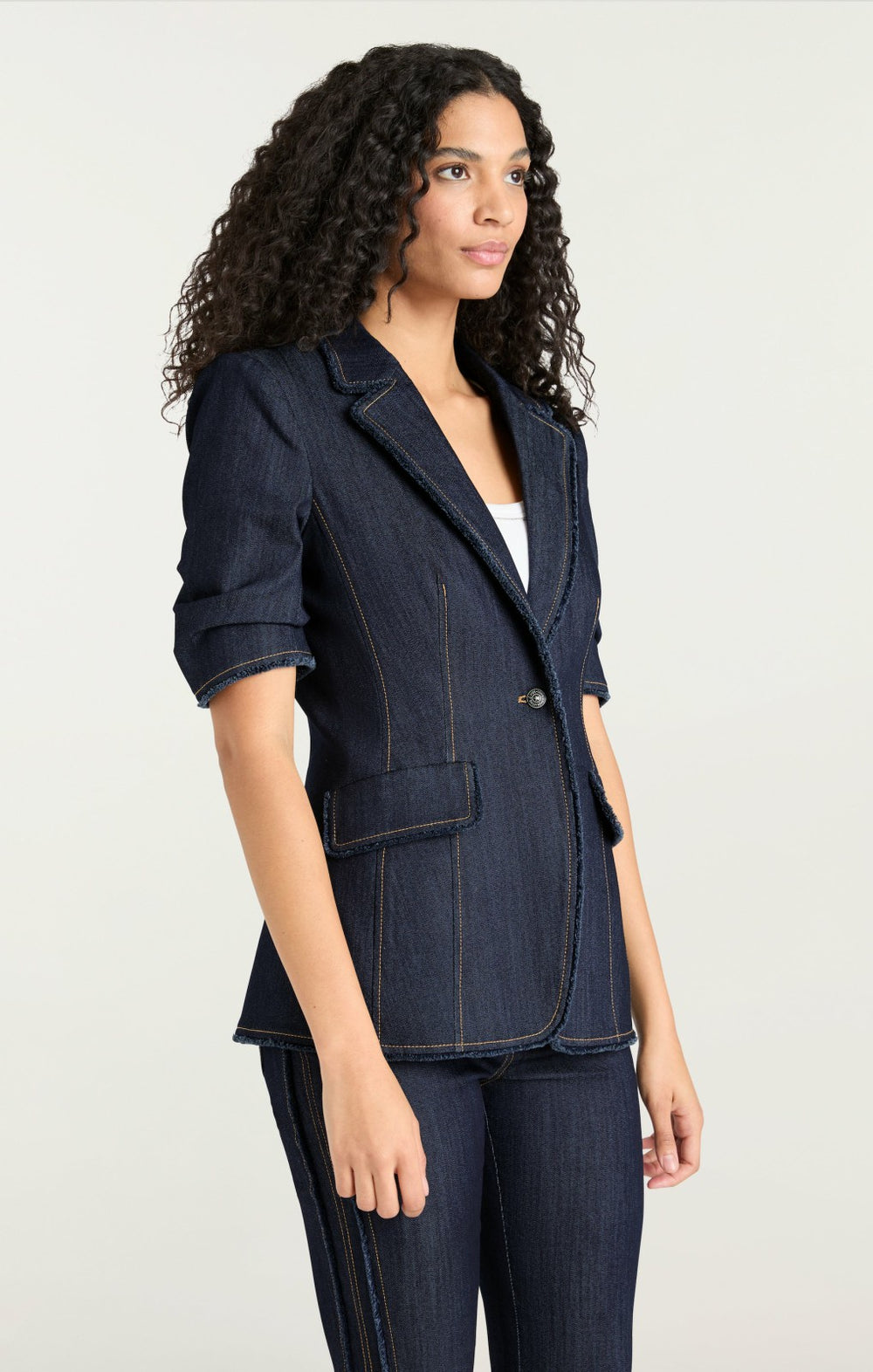 Women Short Sleeve Sallie Blazer Indigo