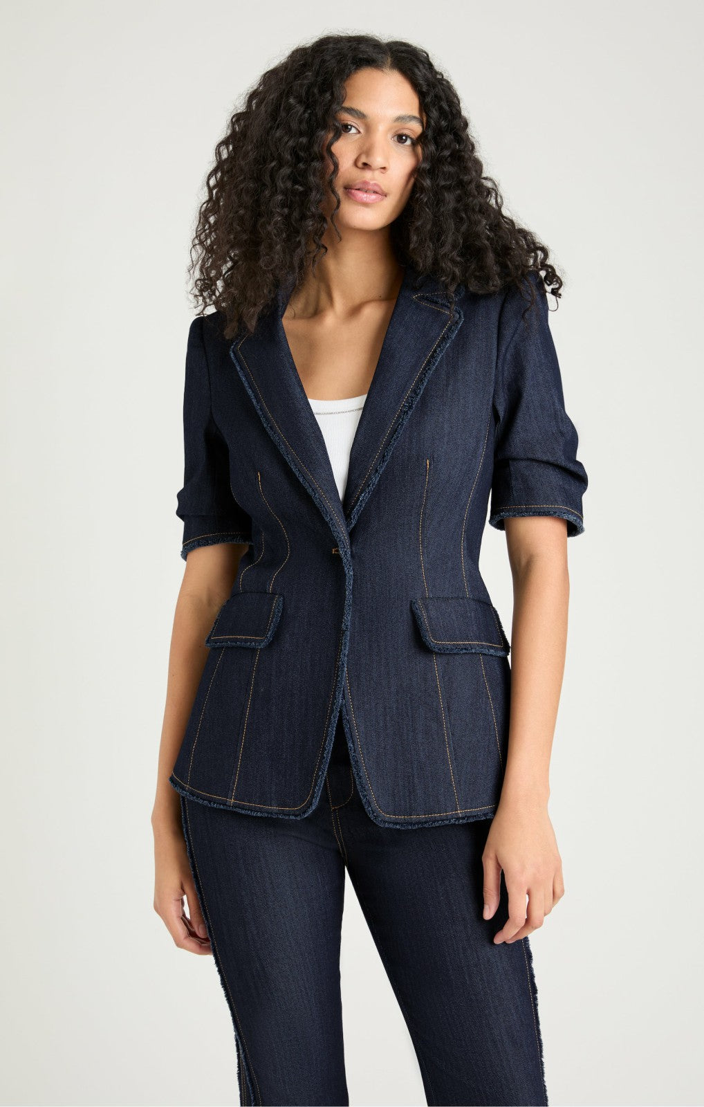 Women Short Sleeve Sallie Blazer Indigo