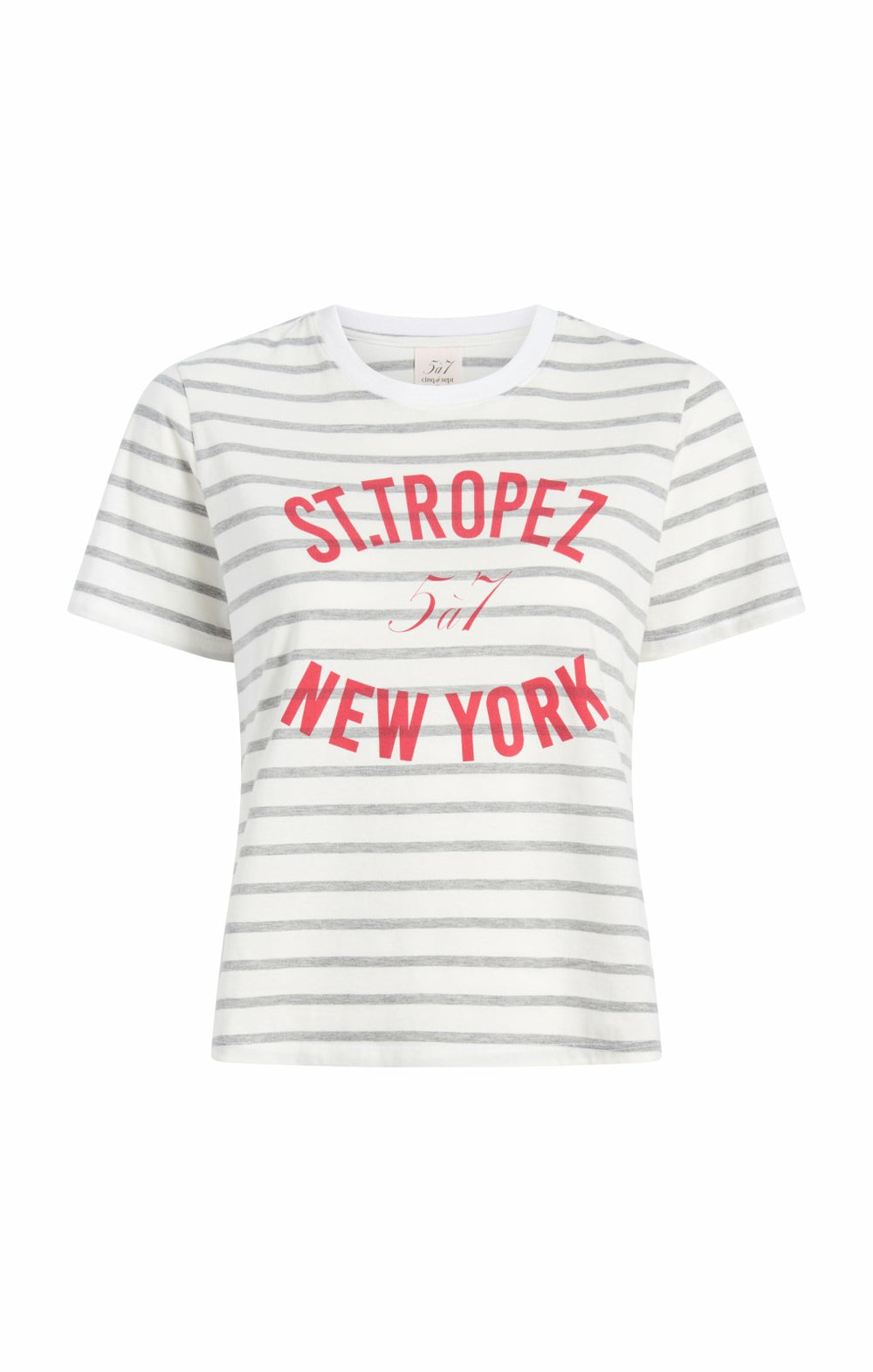 Women St Tropez Ny Shrunken Tee Grey/Claret