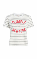 Women St Tropez Ny Shrunken Tee Grey/Claret