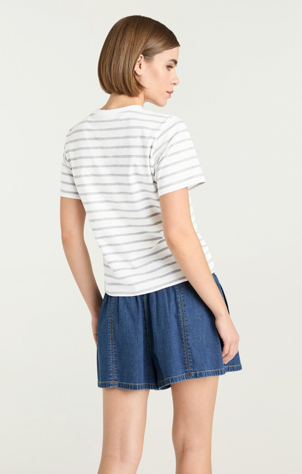 Women St Tropez Ny Shrunken Tee Grey/Claret