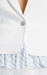 Women Striped Le Petit Denim Roxie Vest White/Blue Hydrangea