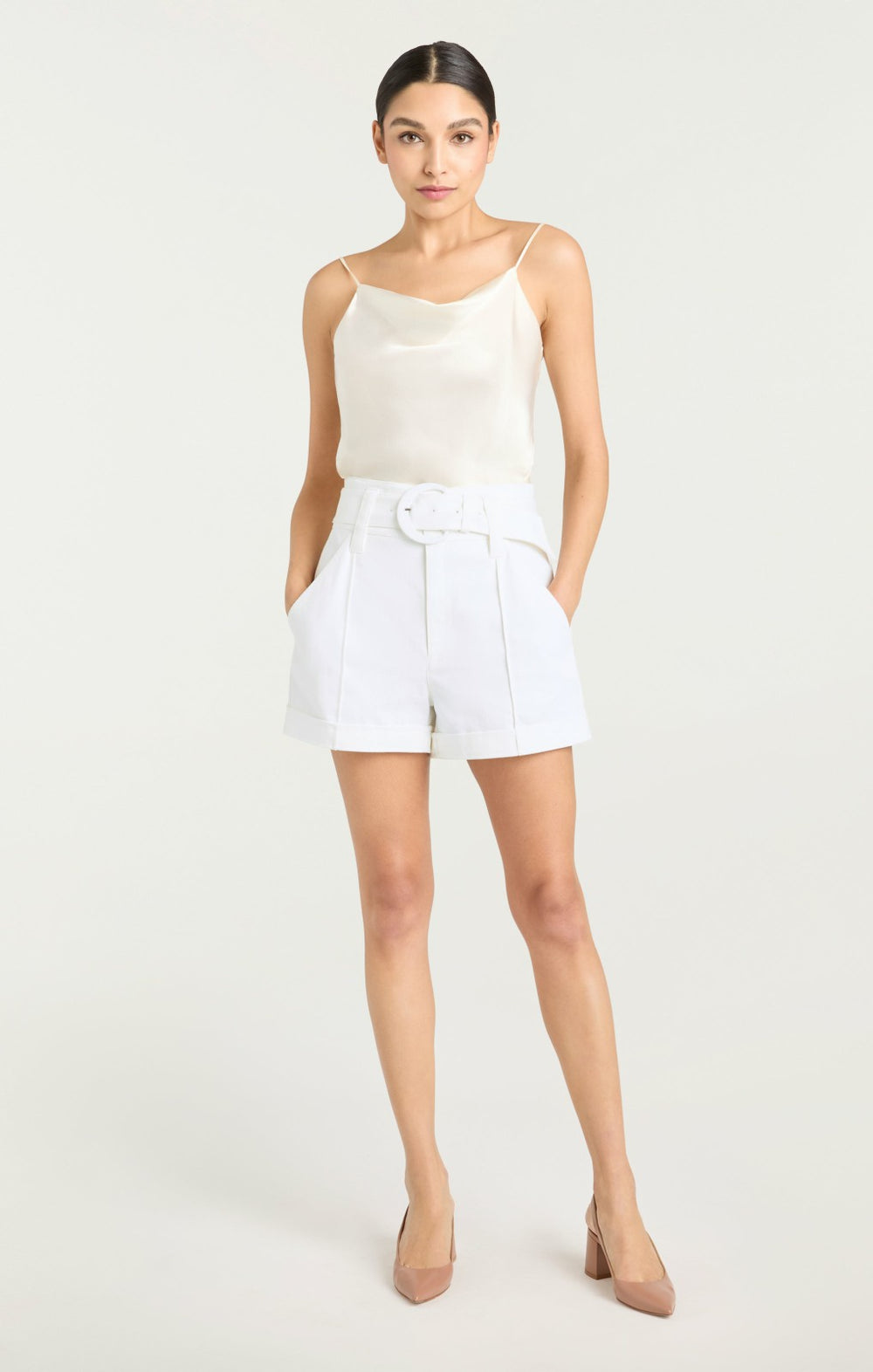Women Denim Aldi Short White