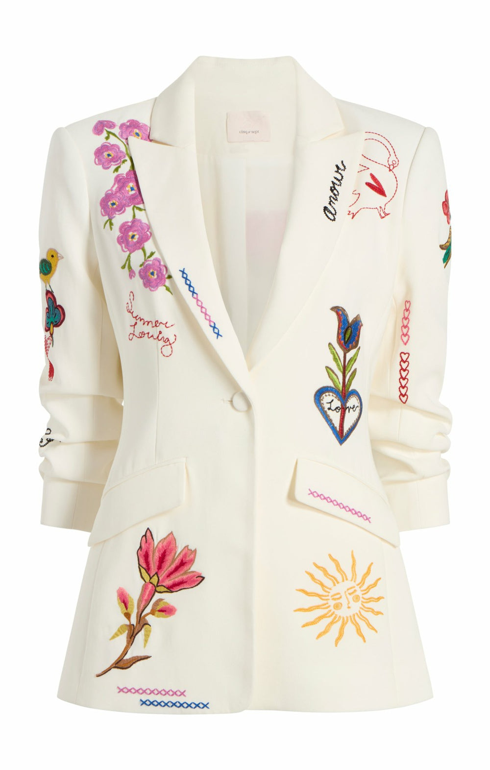 Women Summer Love Scrunched Cheyenne Blazer Ivory/Multi