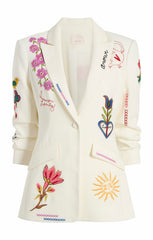 Women Summer Love Scrunched Cheyenne Blazer Ivory/Multi