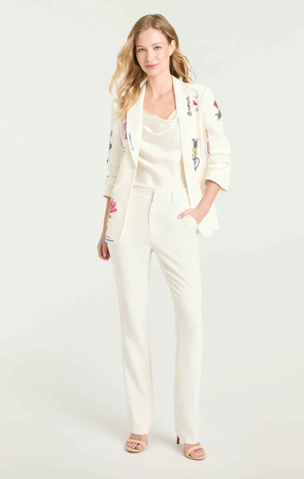 Women Summer Love Scrunched Cheyenne Blazer Ivory/Multi